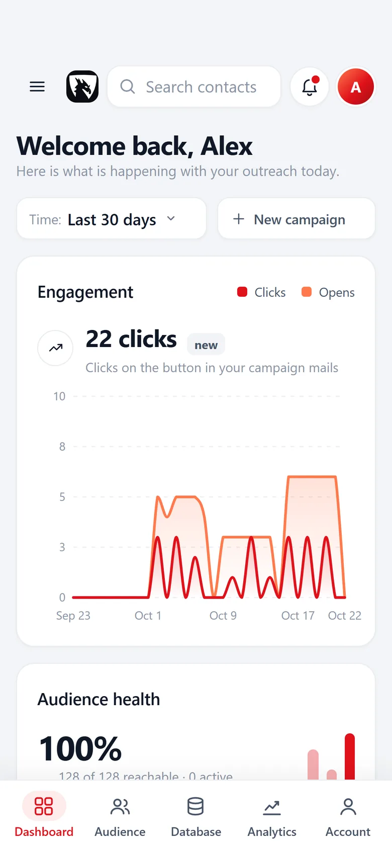 Riftjaw dashboard on a phone