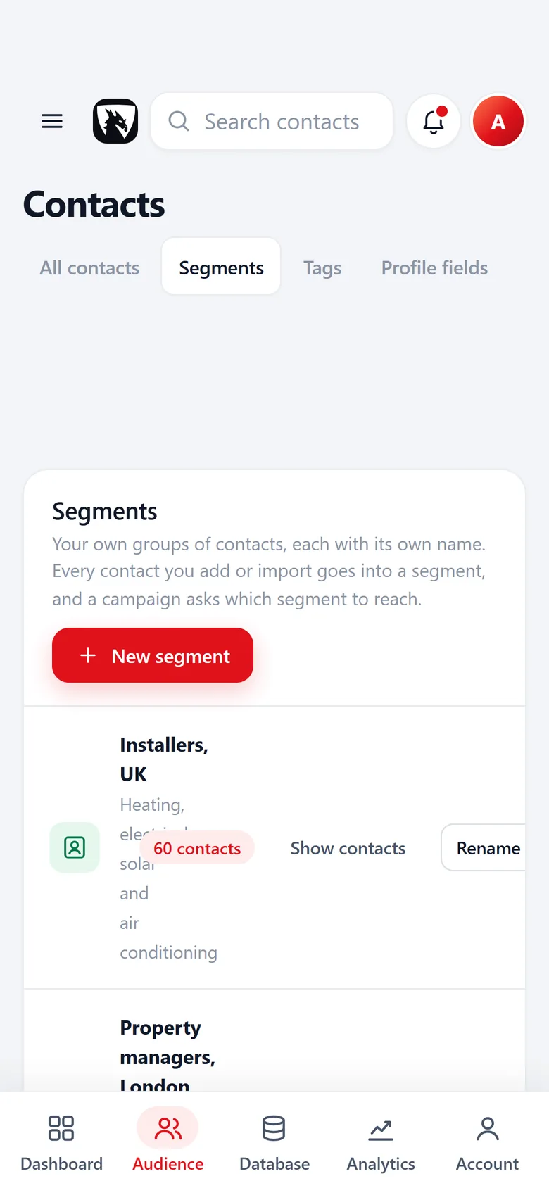 Riftjaw segments on a phone